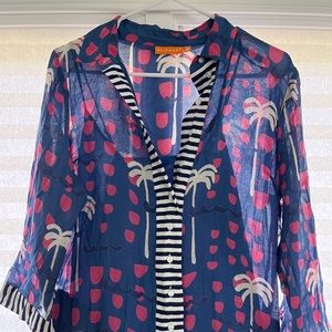 Oliphant Blue and Pink Maxi Dress